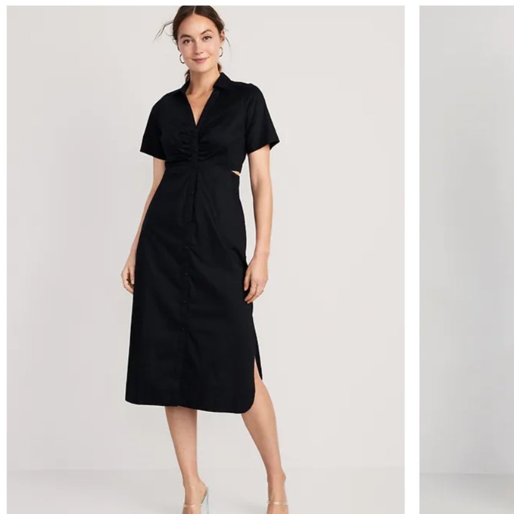 Cut out Midi Shirt Dress